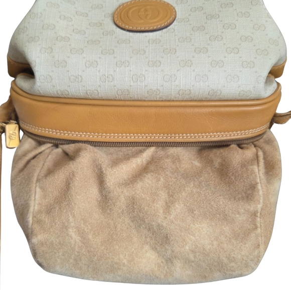 Vintage Gucci Micro GG Barrel Bag Cream Tan Crossbody 1980s Italy 007 115 5770 - Picture 14 of 16